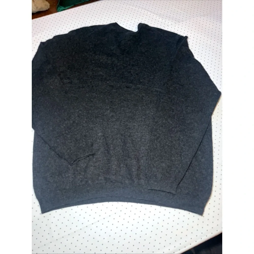 Brooks Brothers 100% Cashmere V-Neck Sweater Gray Men's Large Made In Britain